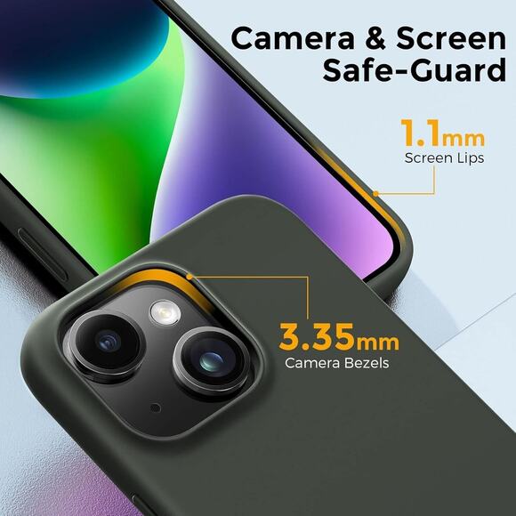 Mkeke Magnetic iPhone 14/13 Case Liquid Silicone Shockproof Protective Cover Blk - Picture 8 of 9